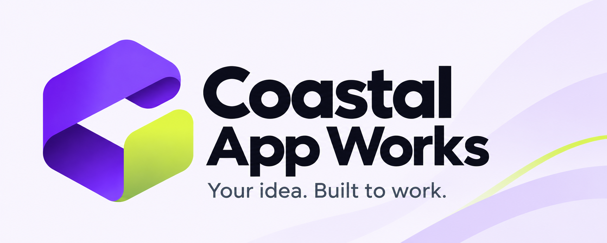 Coastal App Works official purple and lime brand identity.